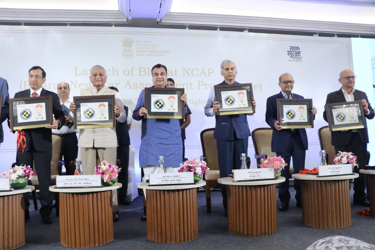 Union Minister Nitin Gadkari launches India's first crash testing programme Bharat NCAP